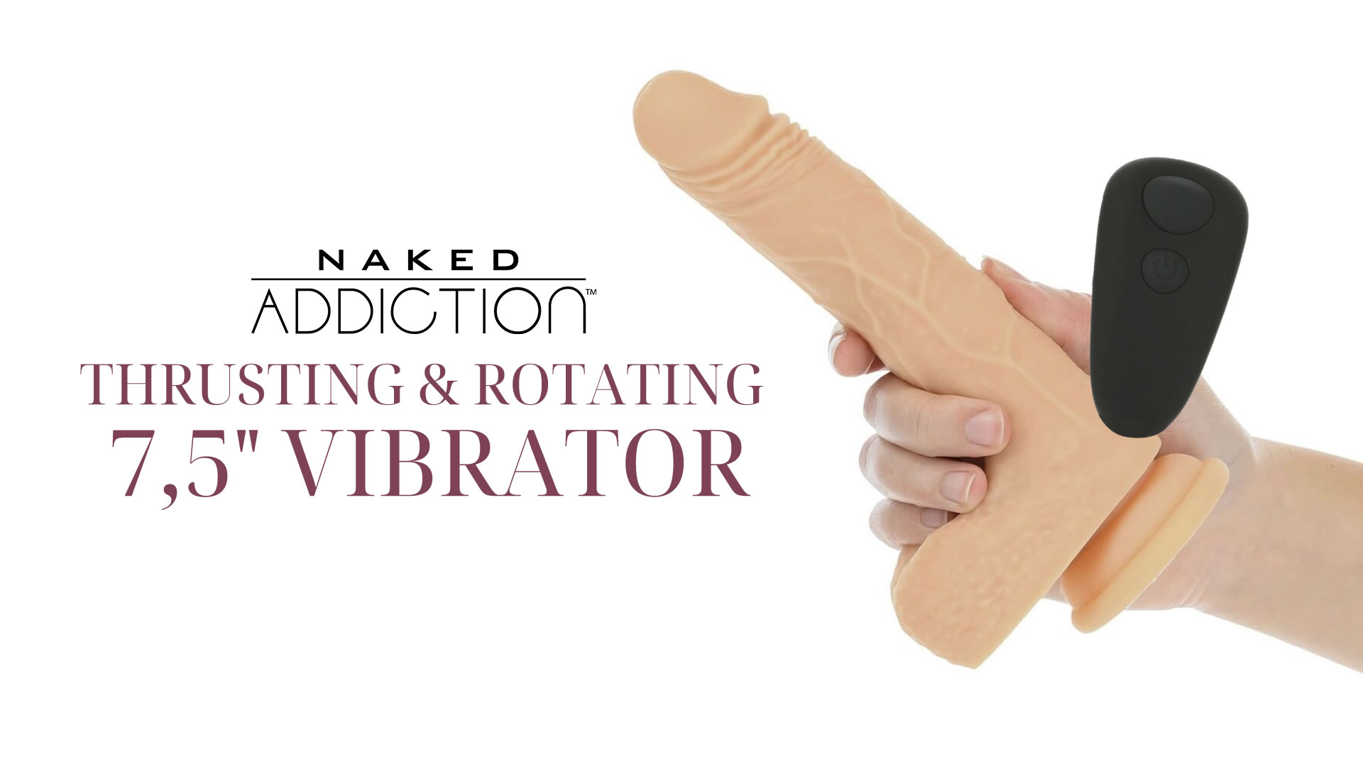 Naked Addiction Silikone Vibrator Med Støde Funktion og Rotation