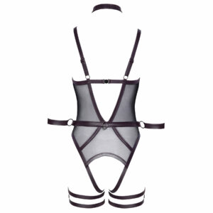 Transparent Body med Wetlook Harness og Håndjern