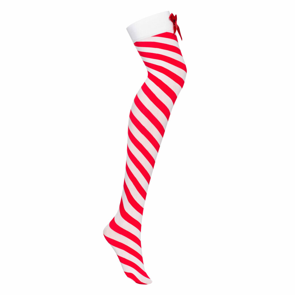 Obsessive Selvsiddende Strømper Kissmas Candy Cane Julestrømper